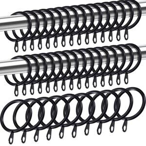 Shappy 40 Packs Metal Drapery Curtain Rings Hanging Rings for Curtains and Rods